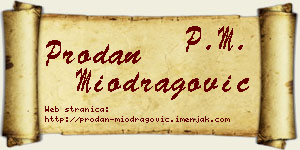 Prodan Miodragović vizit kartica